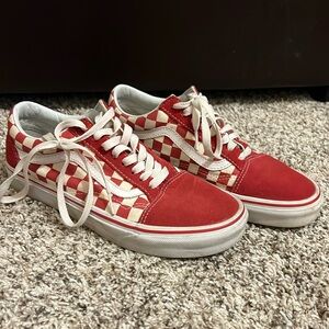 Vans Old Skool Red Checker - Women’s 8